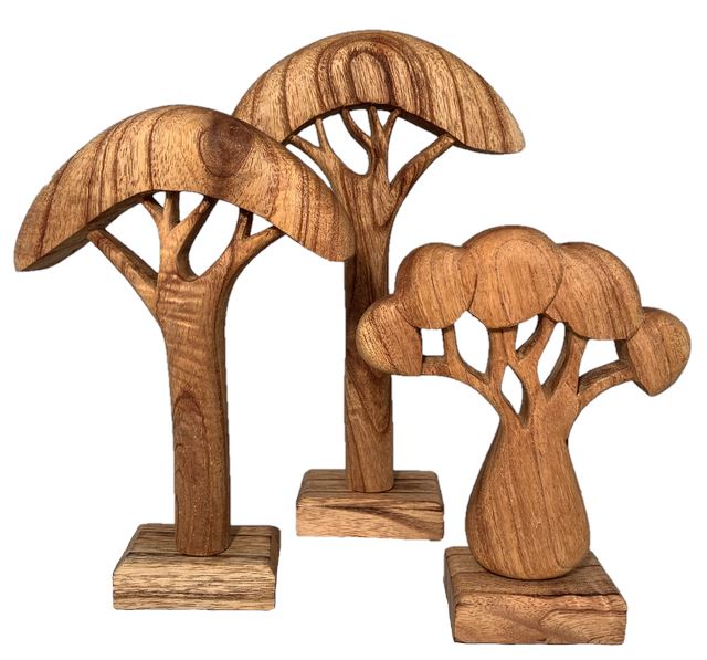 African Wooden Trees Natural - Set of 3 Colours of Australia 