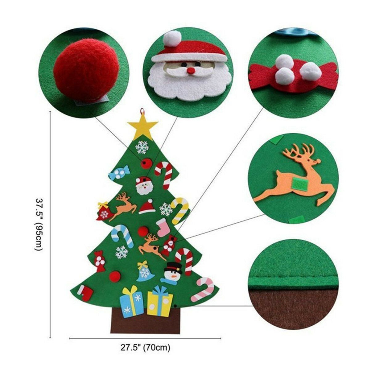 Felt Christmas Tree with Removable Decorations Ebay 
