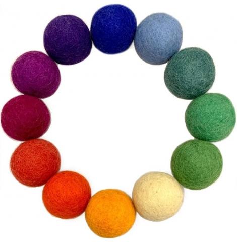 Goethe 5cm Felt Balls, Set of 12 Colours of Australia 