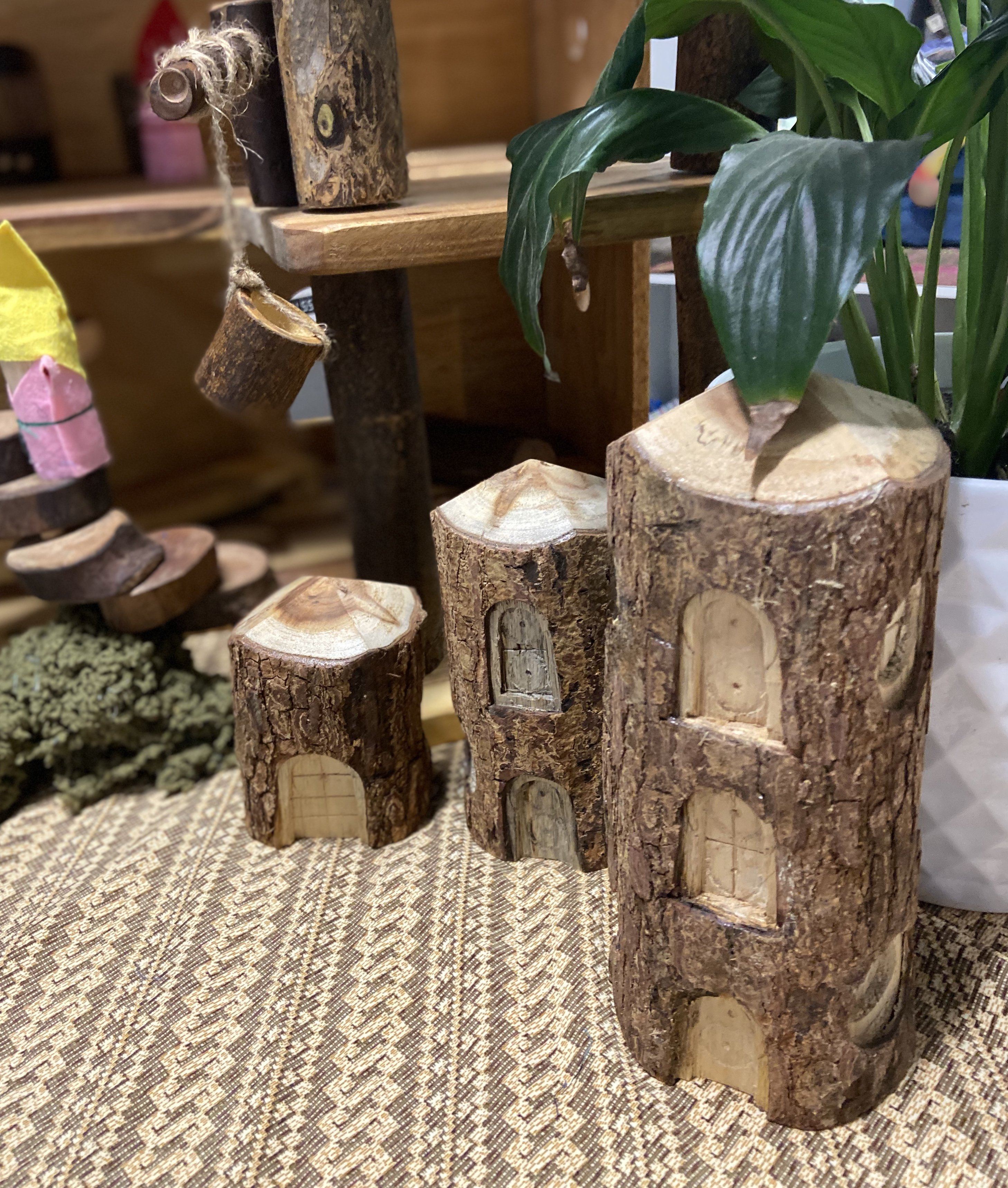 Natural Wooden Tree Houses QToys 