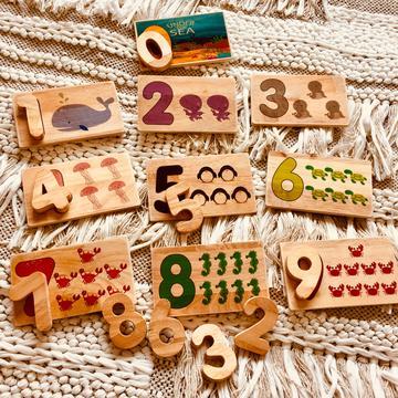 Sea Life Number Matching Game QToys 