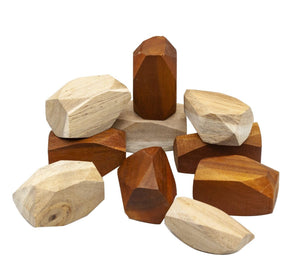 Two Tone Wooden Gems - Set of 10 QToys 