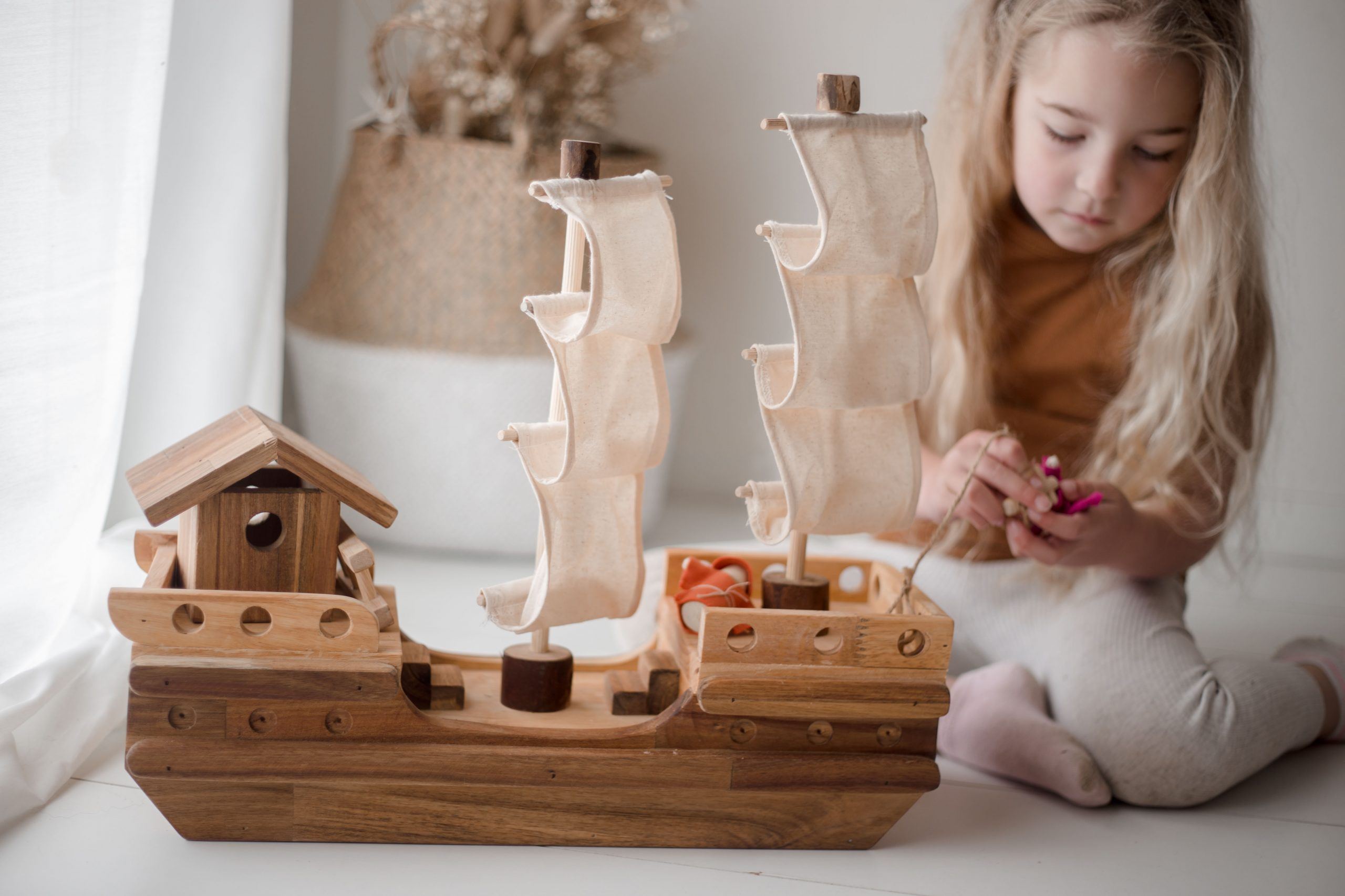 Wooden Pirate ship (Arriving Early Feb) QToys 