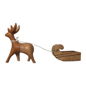 Wooden Reindeer and Sleigh set/2pc Colours of Australia 